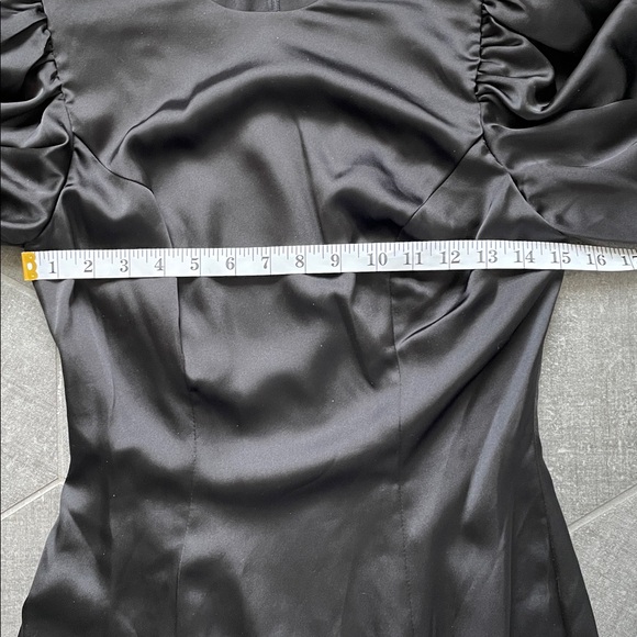 Mac Duggal‎ 26672 Cocktail Party Dress Black Satin Minidress Jewel Fringe Sz 4 - Picture 9 of 11